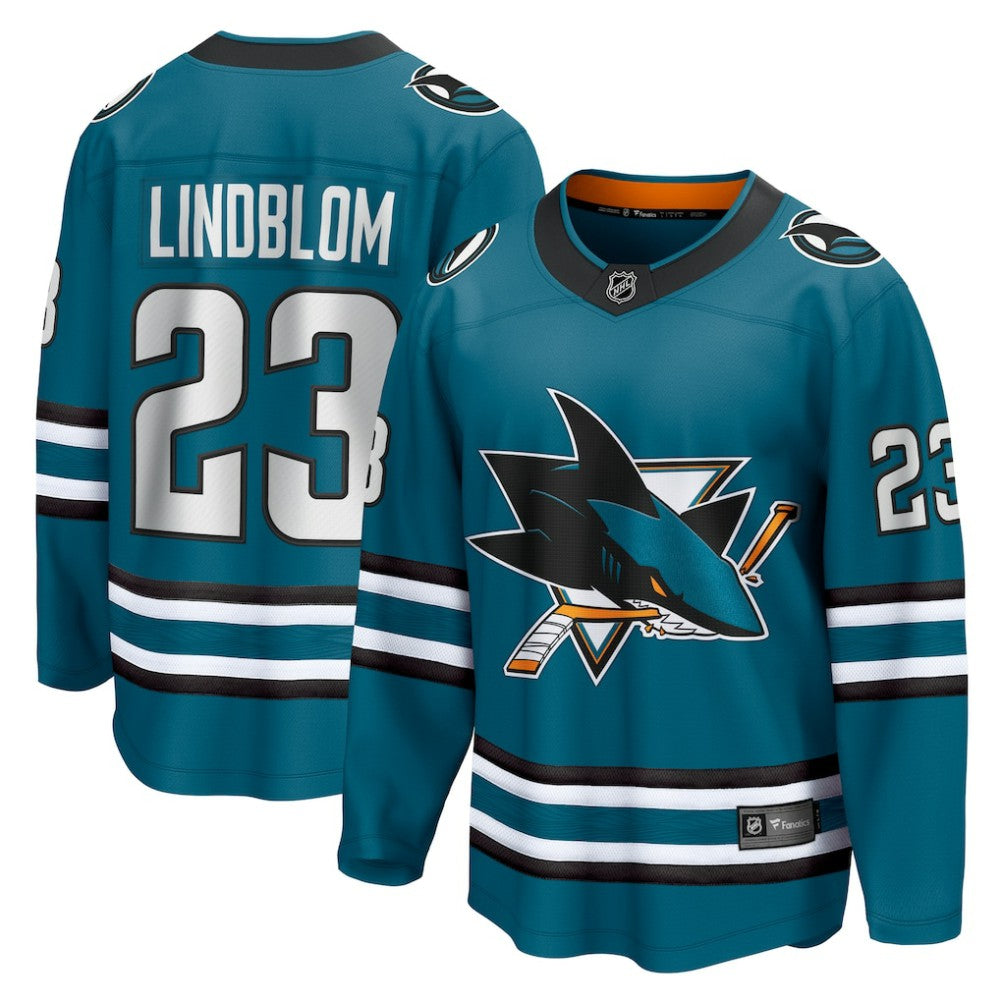 Oskar Lindblom San Jose Sharks - Fanatics Home Breakaway Jersey Teal