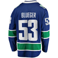 Teddy Blueger Vancouver Canucks - Fanatics Home Breakaway Jersey Blue