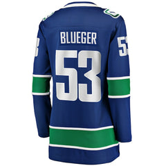 Teddy Blueger Vancouver Canucks - Fanatics Women's Home Breakaway Player Jersey Blue