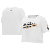 Vegas Golden Knights Pro Standard Women's Boxy Script Tail Cropped T-Shirt White