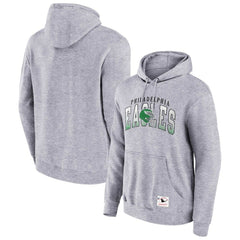 Philadelphia Eagles Pocket Passer Pullover Hoodie Heather Gray - Mitchell & Ness