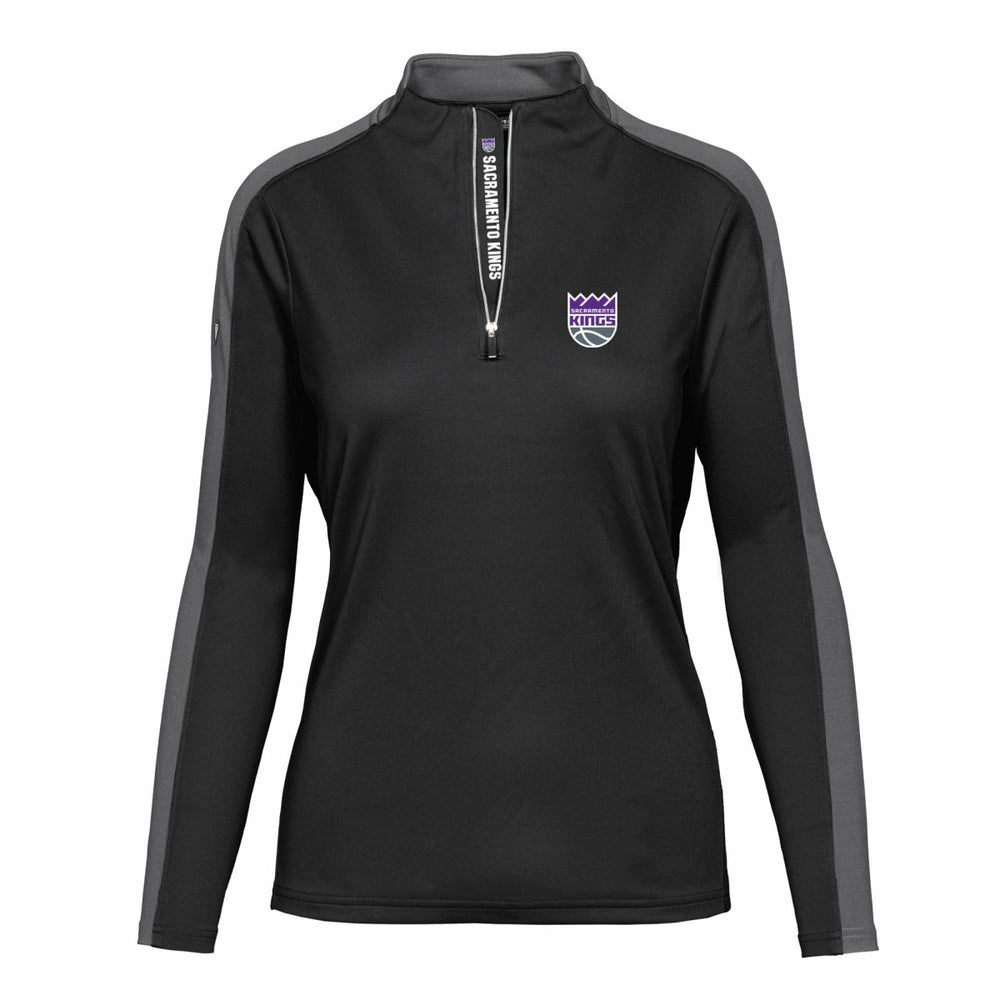 NBA - Sacramento Kings Levelwear Women's Remi Insignia Core Quarter-Zip Pullover Top - Black