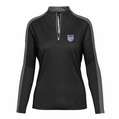 NBA - Sacramento Kings Levelwear Women's Remi Insignia Core Quarter-Zip Pullover Top - Black