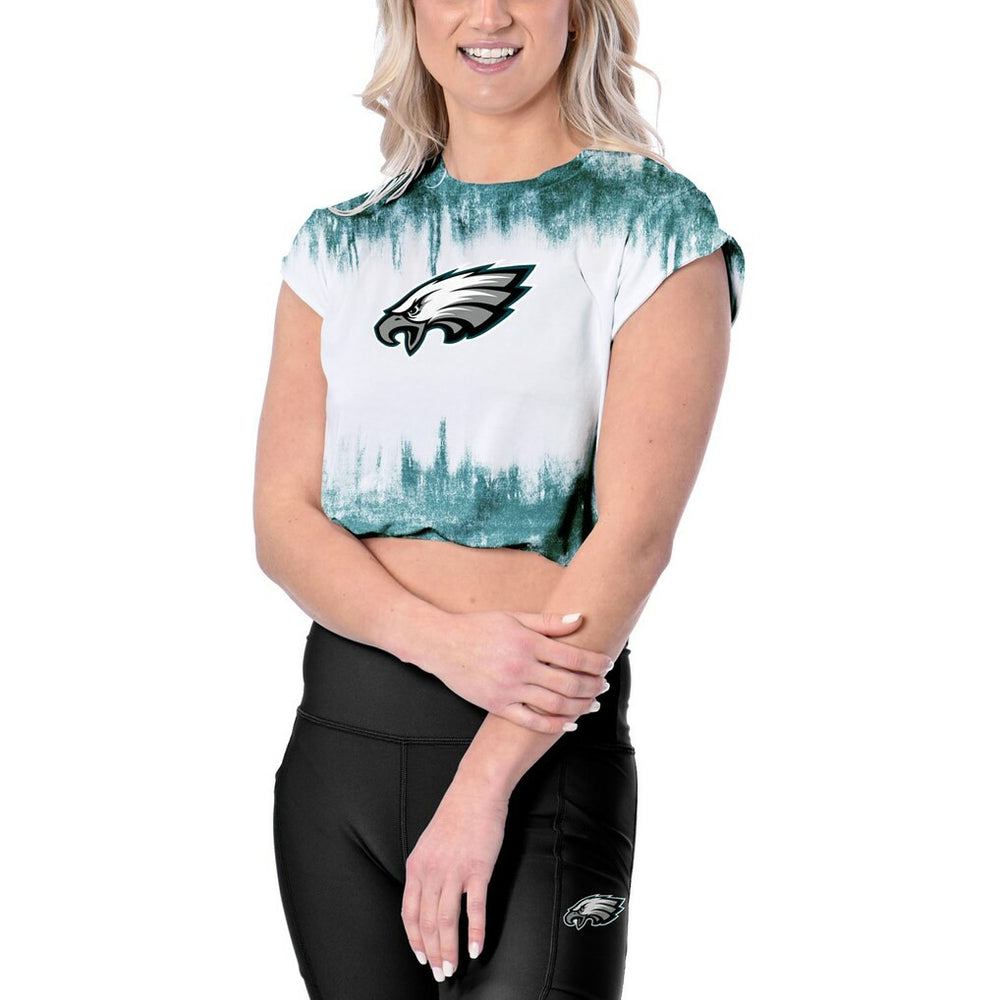 Philadelphia Eagles Certo Women's Cropped Framework T-Shirt White - NFL