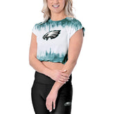 Philadelphia Eagles Certo Women's Cropped Framework T-Shirt White - NFL