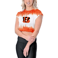 Cincinnati Bengals Certo Women's Cropped Framework T-Shirt White - NFL