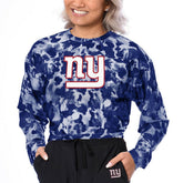 New York Giants Certo Women's Cropped Long Sleeve T-Shirt Royal - NFL