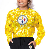 Pittsburgh Steelers Certo Women's Cropped Long Sleeve T-Shirt Gold - NFL