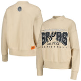 NBA - San Antonio Spurs Qore Women's Oversized Cozy Mock Neck Pullover Sweatshirt - Cream