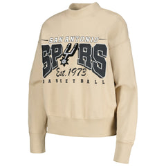 NBA - San Antonio Spurs Qore Women's Oversized Cozy Mock Neck Pullover Sweatshirt - Cream