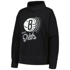 NBA - Brooklyn Nets Levelwear Women's Sunset Pullover Sweatshirt - Black