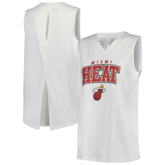 NBA - Miami Heat Levelwear Women's Paisley Peekaboo Tank Top - White