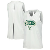 NBA - Milwaukee Bucks Levelwear Women's Paisley Peekaboo Tank Top - White