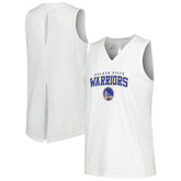 NBA - Golden State Warriors Levelwear Women's Paisley Peekaboo Tank Top - White