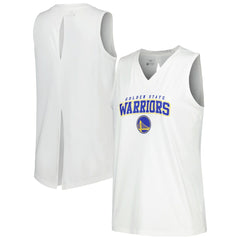 NBA - Golden State Warriors Levelwear Women's Paisley Peekaboo Tank Top - White