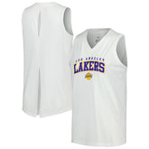 NBA - Los Angeles Lakers Levelwear Women's Paisley Peekaboo Tank Top - White