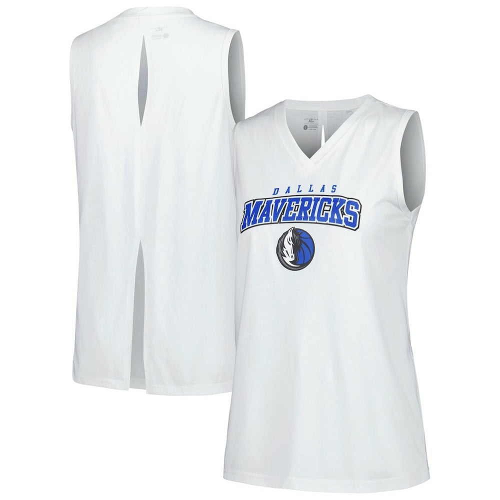 NBA - Dallas Mavericks Levelwear Women's Paisley Peekaboo Tank Top - White