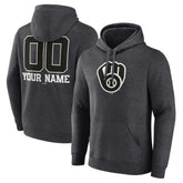 Milwaukee Brewers Personalized Monochrome Name & Number Pullover Hoodie Clearance