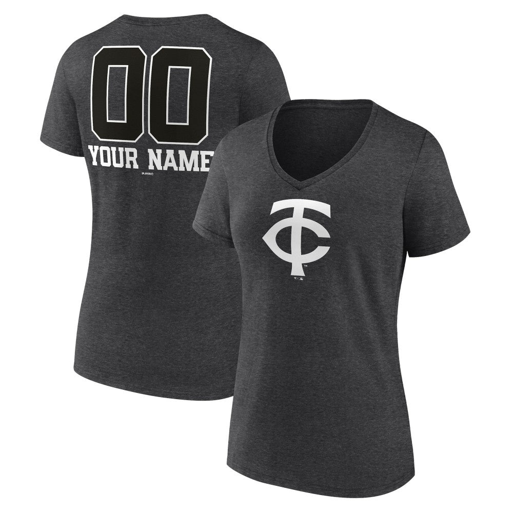 Minnesota Twins Women's Personalized Monochrome Name & Number V-Neck T-Shirt discount