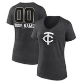 Minnesota Twins Women's Personalized Monochrome Name & Number V-Neck T-Shirt discount