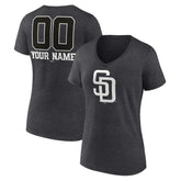 San Diego Padres Women's Personalized Monochrome Name & Number V-Neck T-Shirt Near Me