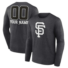 San Francisco Giants Personalized Monochrome Name & Number Long Sleeve T-Shirt Sale