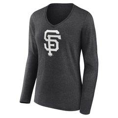 San Francisco Giants Women's Personalized Monochrome Name & Number Long Sleeve V-Neck T-Shirt Online