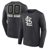 St. Louis Cardinals Personalized Monochrome Name & Number Long Sleeve T-Shirt Sale