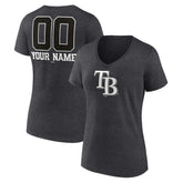 Tampa Bay Rays Women's Personalized Monochrome Name & Number V-Neck T-Shirt Online