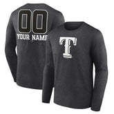 Texas Rangers Personalized Monochrome Name & Number Long Sleeve T-Shirt discount