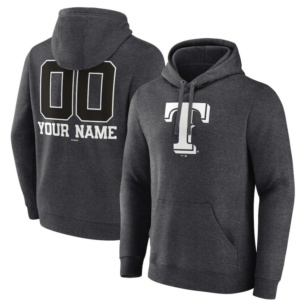 Texas Rangers Personalized Monochrome Name & Number Pullover Hoodie discount