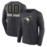 Toronto Blue Jays Personalized Monochrome Name & Number Long Sleeve T-Shirt for sale