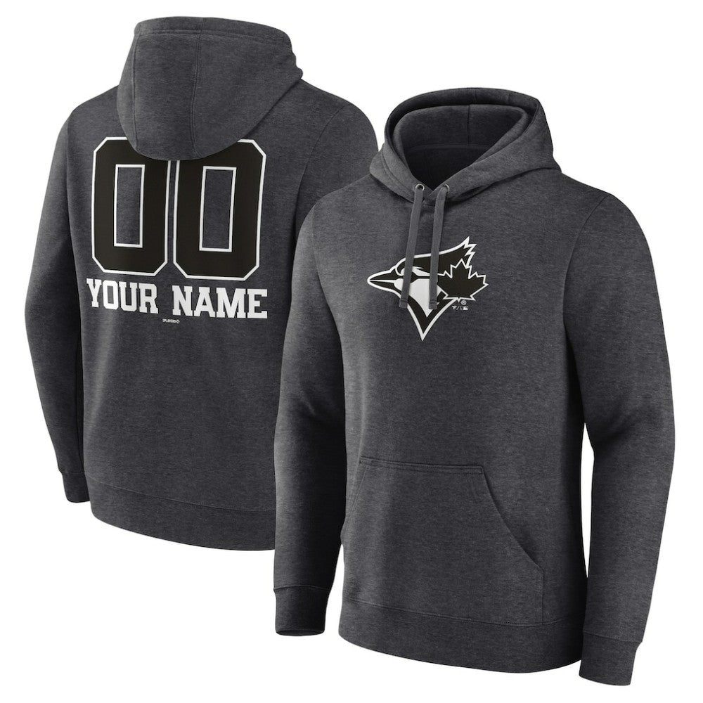Toronto Blue Jays Personalized Monochrome Name & Number Pullover Hoodie Clearance