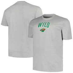 Minnesota Wild - Profile Big & Tall Arch Over Logo T-Shirt Heather Gray