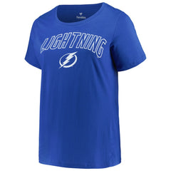 Tampa Bay Lightning - Profile Women's Plus Size Arch Over Logo T-Shirt Blue