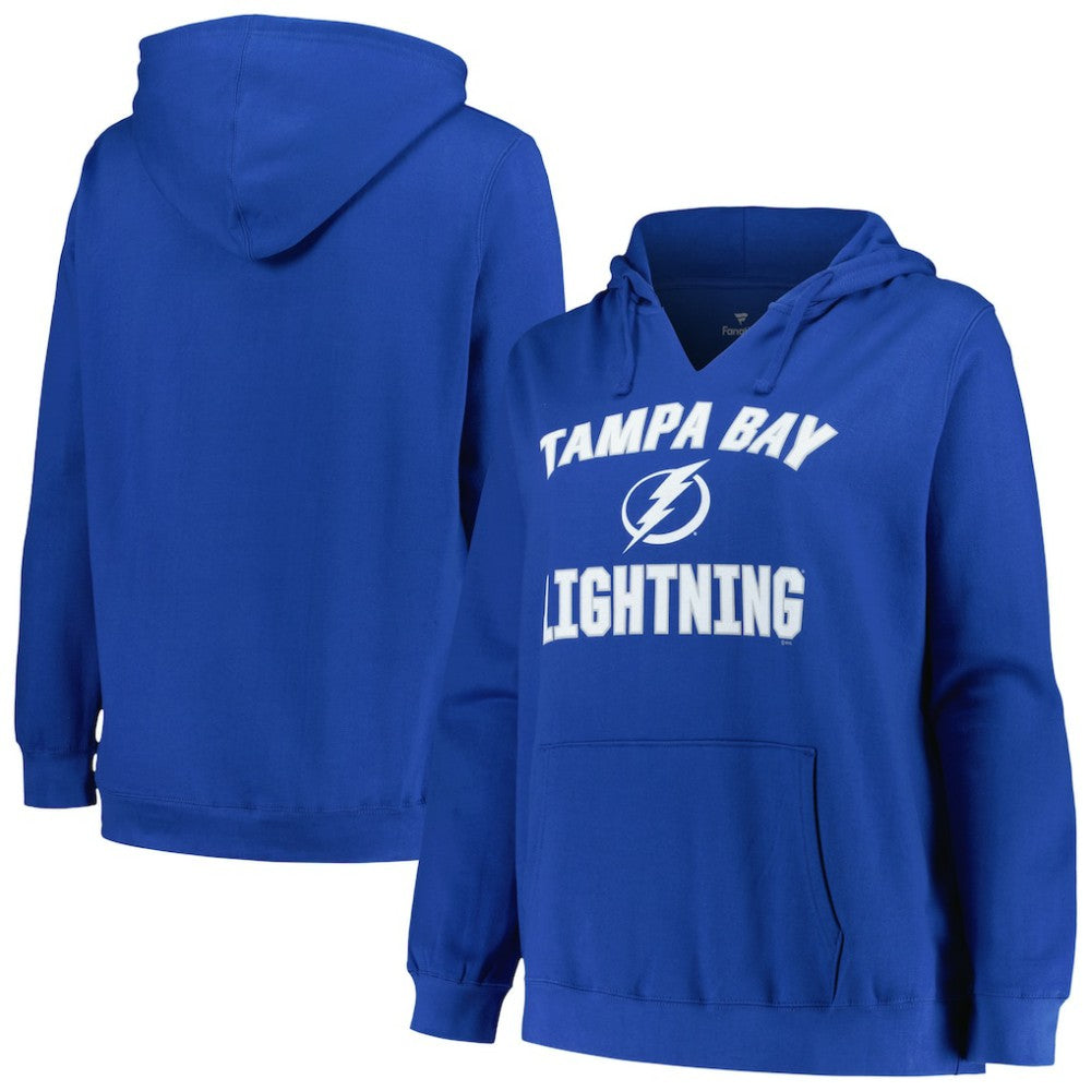 Tampa Bay Lightning - Profile Women's Plus Size Arch Over Logo Pullover Hoodie Blue
