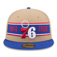 New Era - Philadelphia 76ers 2024 NBA Draft 59FIFTY Fitted Hat - Tan/Royal