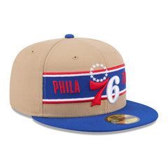 New Era - Philadelphia 76ers 2024 NBA Draft 59FIFTY Fitted Hat - Tan/Royal