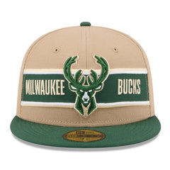 New Era - Milwaukee Bucks 2024 NBA Draft 59FIFTY Fitted Hat - Tan/Hunter Green