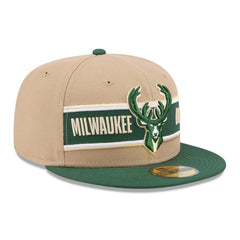 New Era - Milwaukee Bucks 2024 NBA Draft 59FIFTY Fitted Hat - Tan/Hunter Green