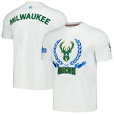 NBA - Milwaukee Bucks FISLL Unisex Heritage Crest T-Shirt - White