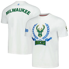 NBA - Milwaukee Bucks FISLL Unisex Heritage Crest T-Shirt - White