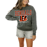 Cincinnati Bengals Gameday Couture Women's Oversized Bring The Energy Pullover Sweatshirt – Charcoal - NFL