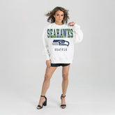 Seattle Seahawks Gameday Couture Women's Sunday Drives Oversized Crewneck Pullover Sweatshirt – White - NFL