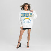 Los Angeles Chargers Gameday Couture Women's Sunday Drives Oversized Crewneck Pullover Sweatshirt – White - NFL