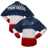 Montreal Canadiens - Fanatics Women's Ombre Long Sleeve T-Shirt Navy/Red