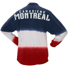 Montreal Canadiens - Fanatics Women's Ombre Long Sleeve T-Shirt Navy/Red