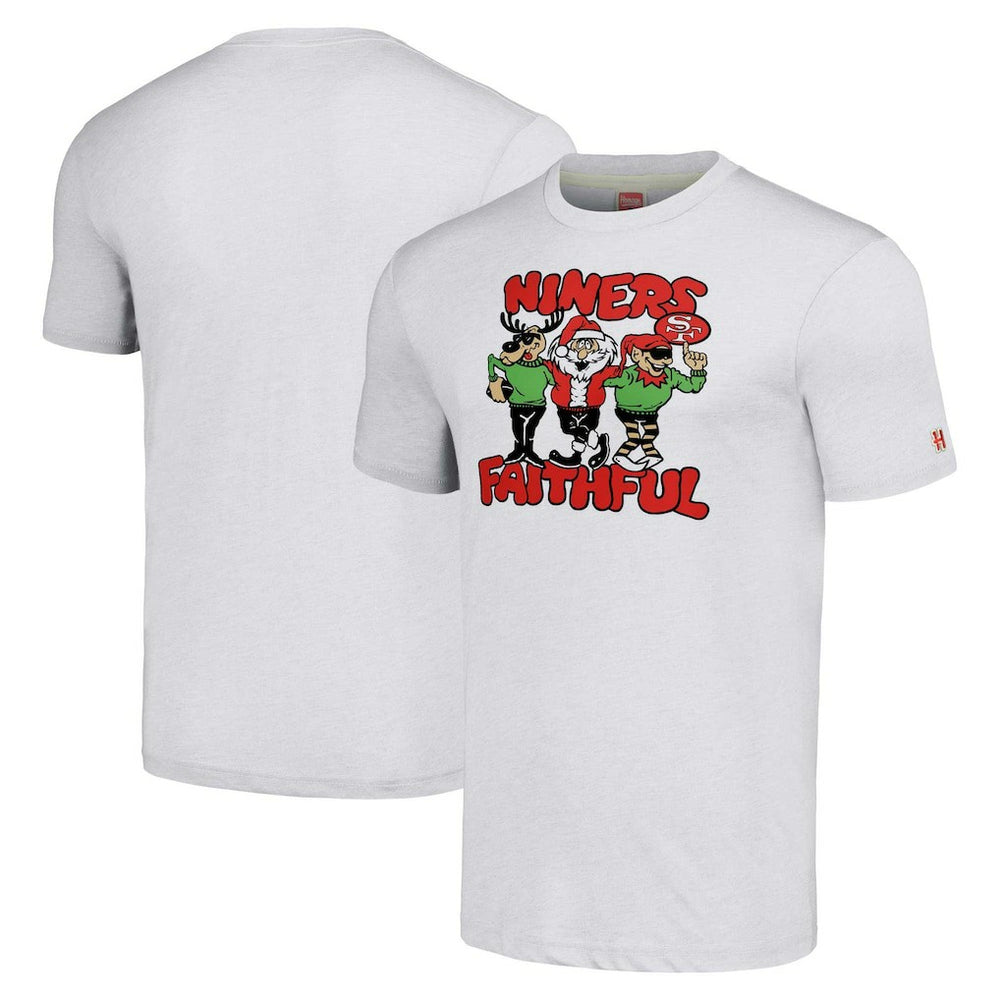 San Francisco 49ers Homage Unisex Holiday Tri-Blend T-Shirt Gray - NFL