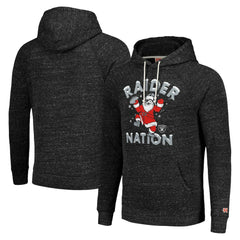 Las Vegas Raiders Homage Unisex Holiday Raglan Tri-Blend Pullover Hoodie Black - NFL
