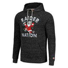 Las Vegas Raiders Homage Unisex Holiday Raglan Tri-Blend Pullover Hoodie Black - NFL